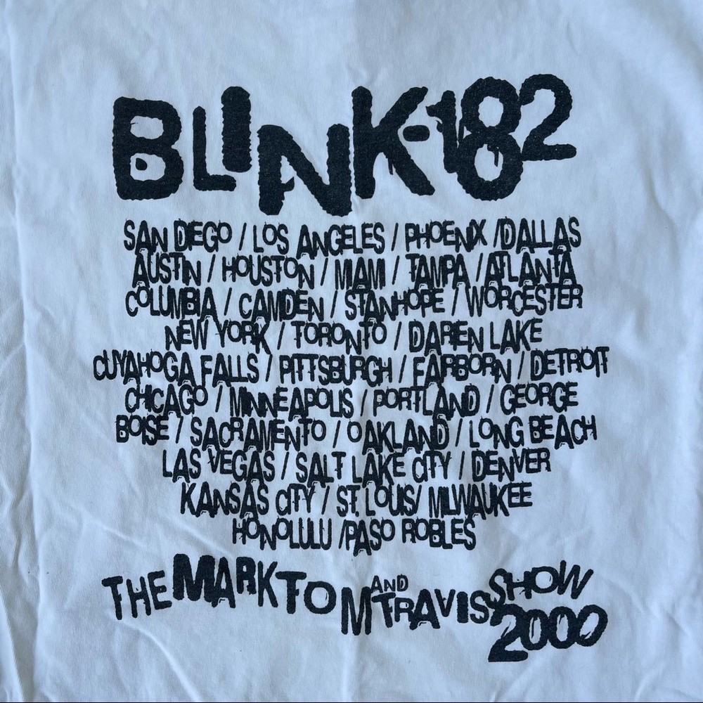 Vintage BLINK 182 White Rock Band T Shirt 2000 Large Adult Y2K Deadstock RARE - Picture 12 of 16